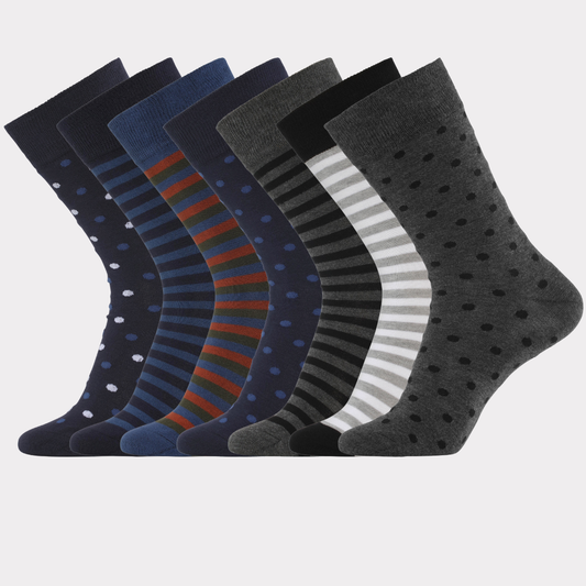 Bambus strømper 7 par mønstrede til mænd