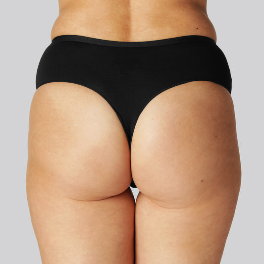 Bambus højtaljet g-streng i sort til damer