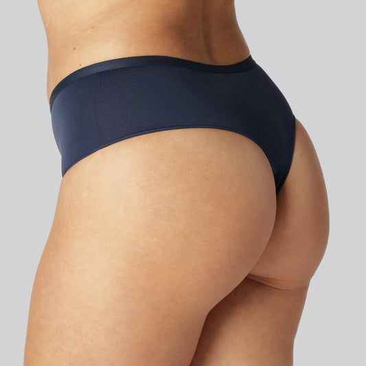 Bambus højtaljet g-streng trusse i navy til damer