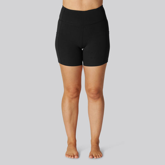 Bambus fitness shorts kort i sort til damer