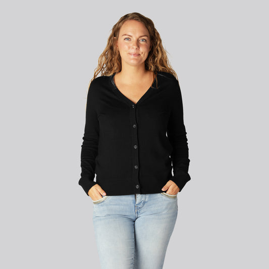 Bambus cardigan i sort til kvinder