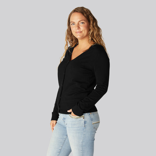 Bambus cardigan i sort til kvinder