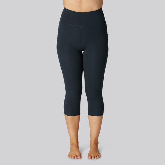 Bambus fitness 3/4 tights i navy til damer