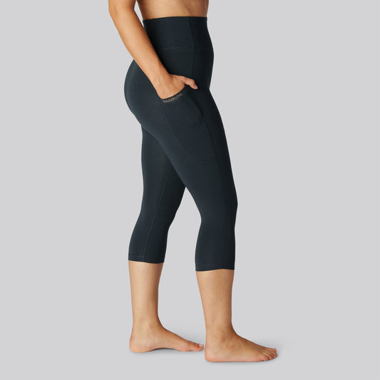 Bambus fitness 3/4 tights i navy til damer