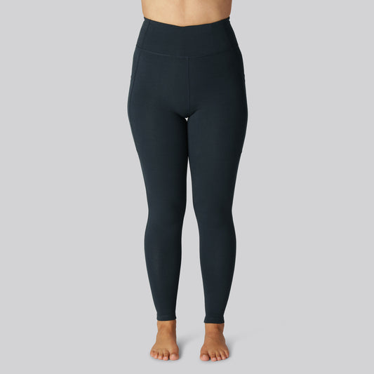 Bambus fitness tights i navy til damer
