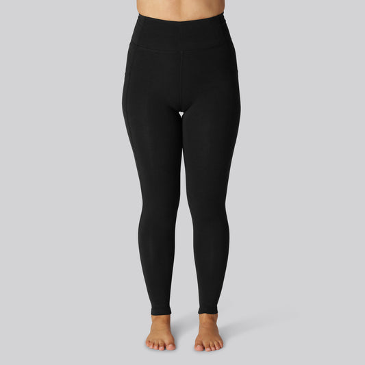 Bambus fitness tights i sort til damer