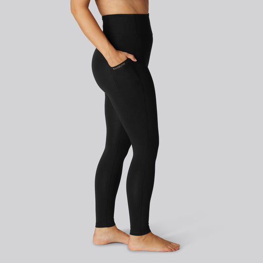 Bambus fitness tights i sort til damer