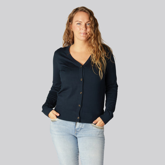 Bambus cardigan i navy til kvinder