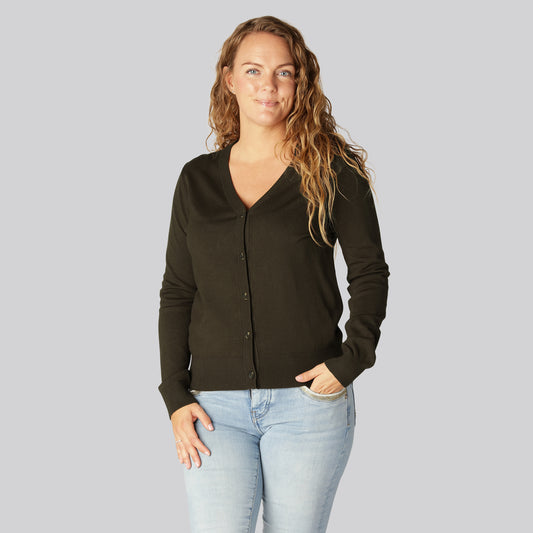 Bambus cardigan i brun til kvinder