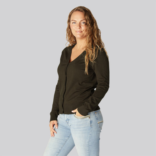 Bambus cardigan i brun til kvinder