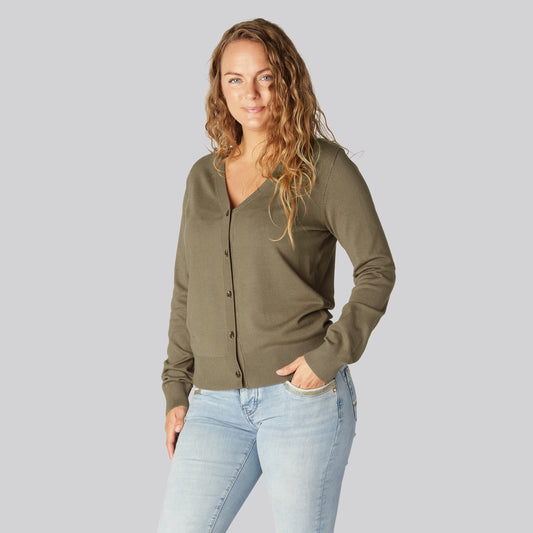 Bambus cardigan i sand til kvinder