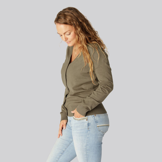 Bambus cardigan i sand til kvinder