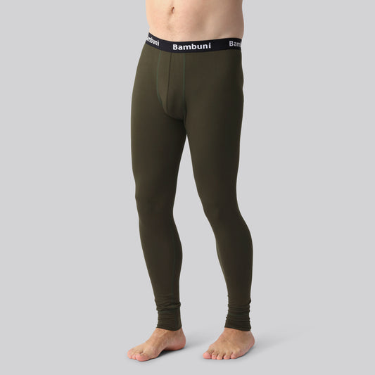 Bambus long johns mørkegrøn mænd