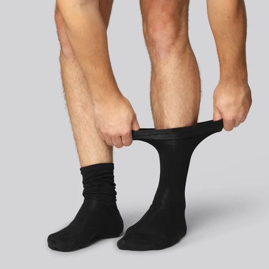 Bambus strømper uden elastik i sort til mænd 10-pak