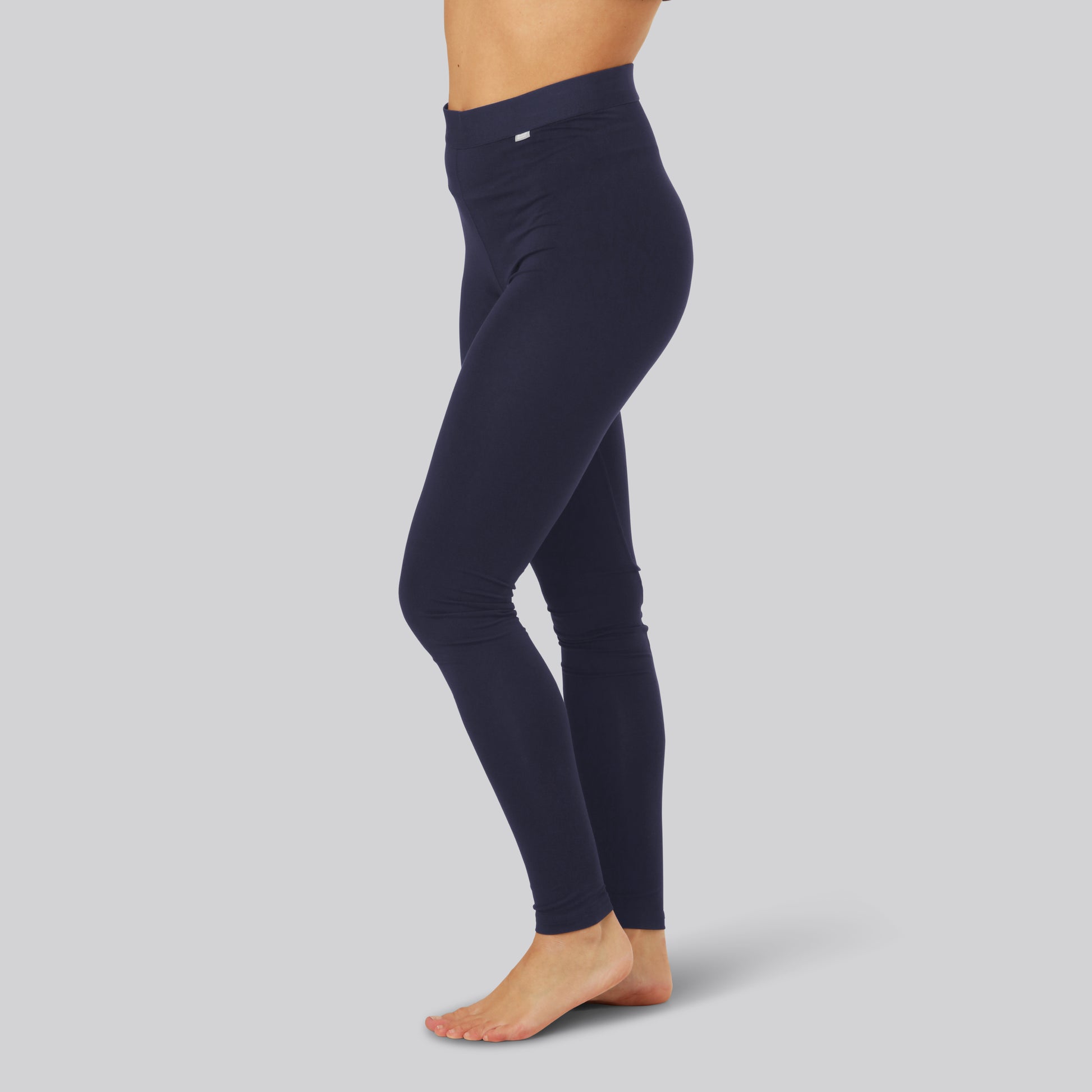 Bambus leggings i navy m. navy elastik til kvinder