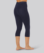 Bambus 3/4 leggings i navy m. navy elastik til kvinder