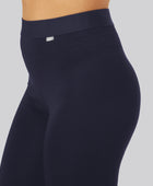 Bambus 3/4 leggings i navy m. navy elastik til kvinder