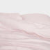 Bambus sengetøj hvid/gammel rosa stribet