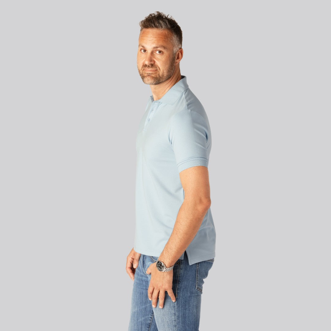 Bambus polo i lyseblå til mænd