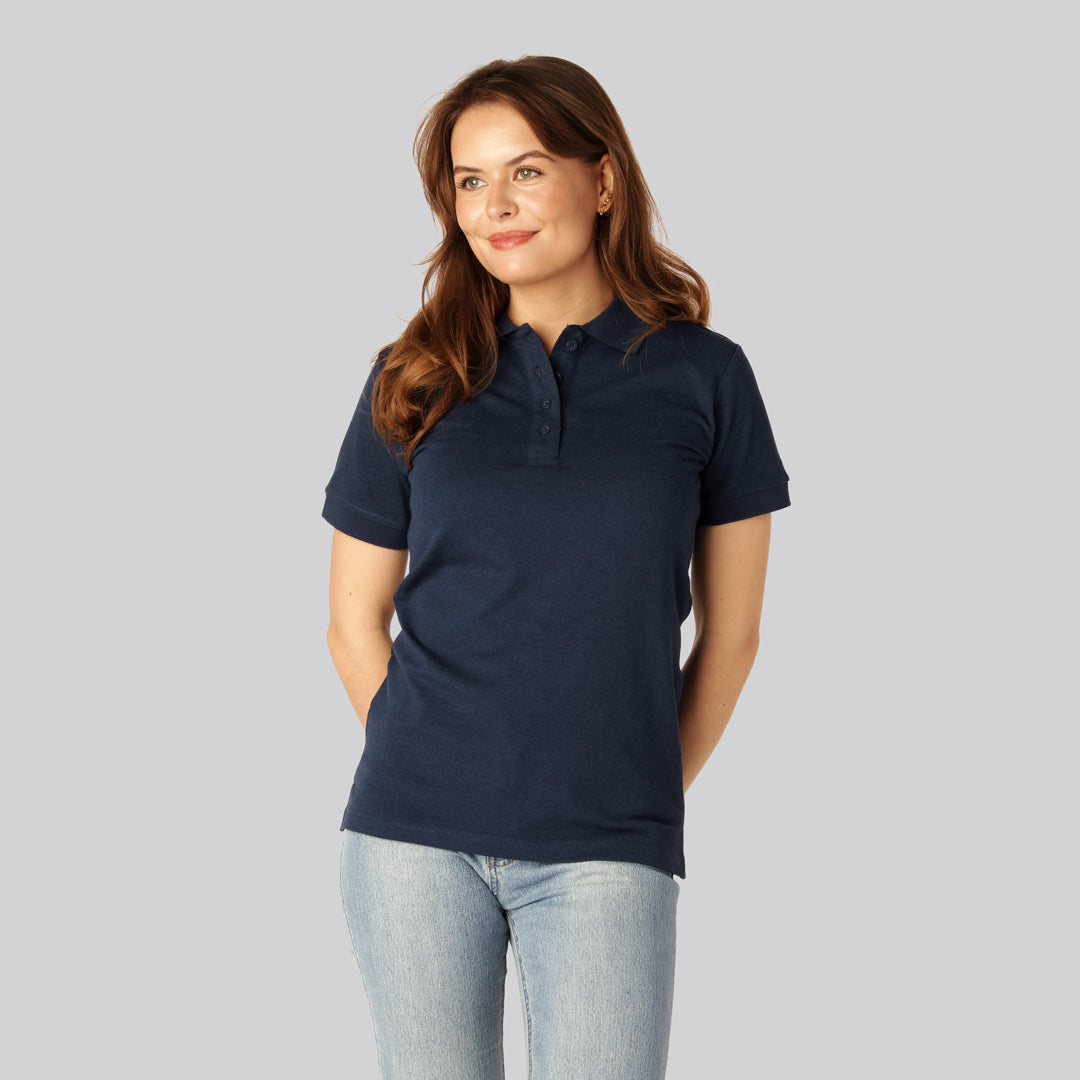Bambus polo i navy til damer