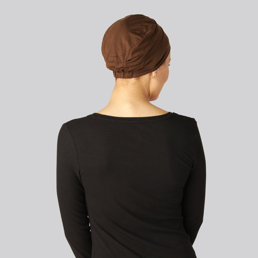 Bambus klassisk turban i brun til damer