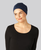 Bambus klassisk turban i navy til damer