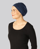 Bambus klassisk turban i navy til damer