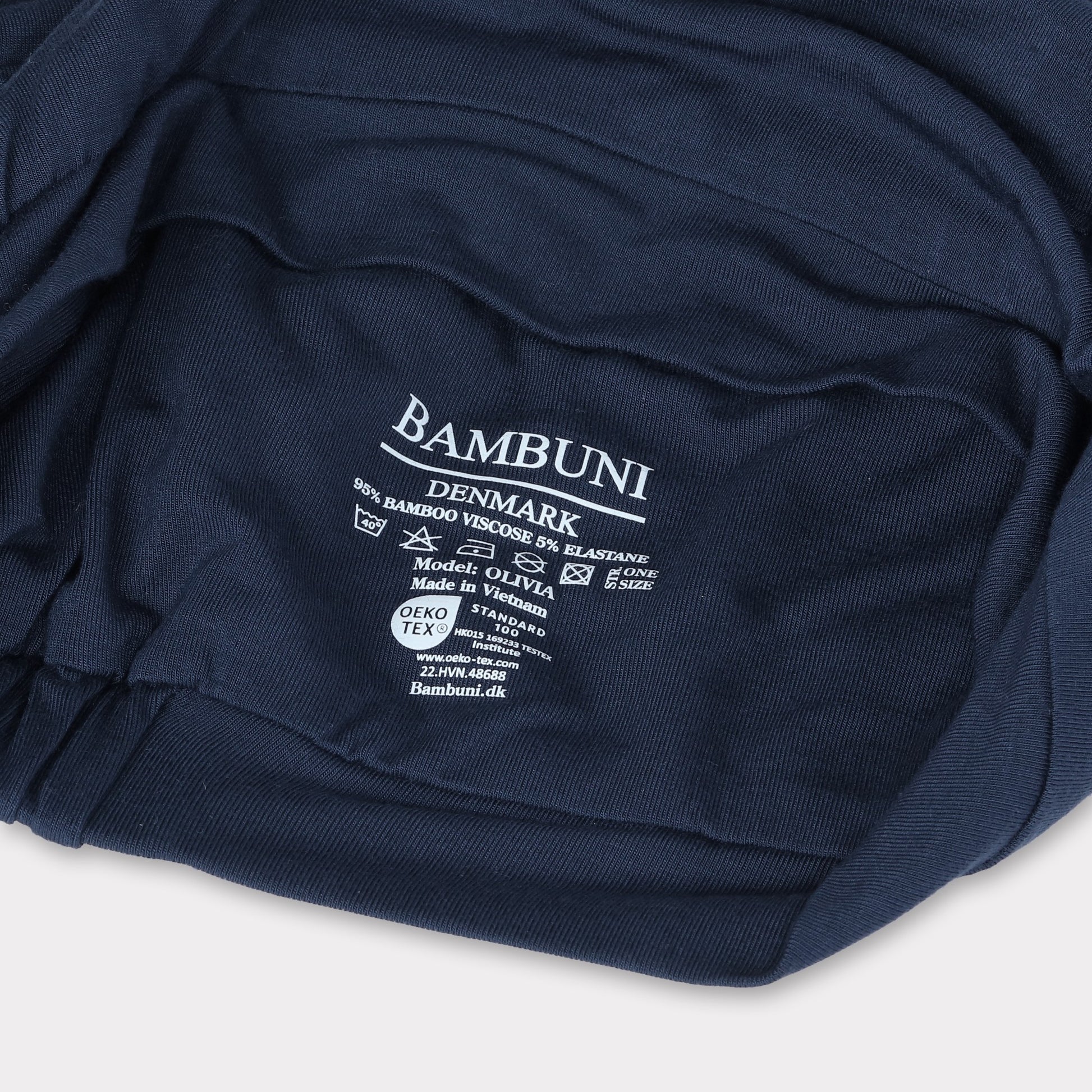 Bambus klassisk turban i navy til damer