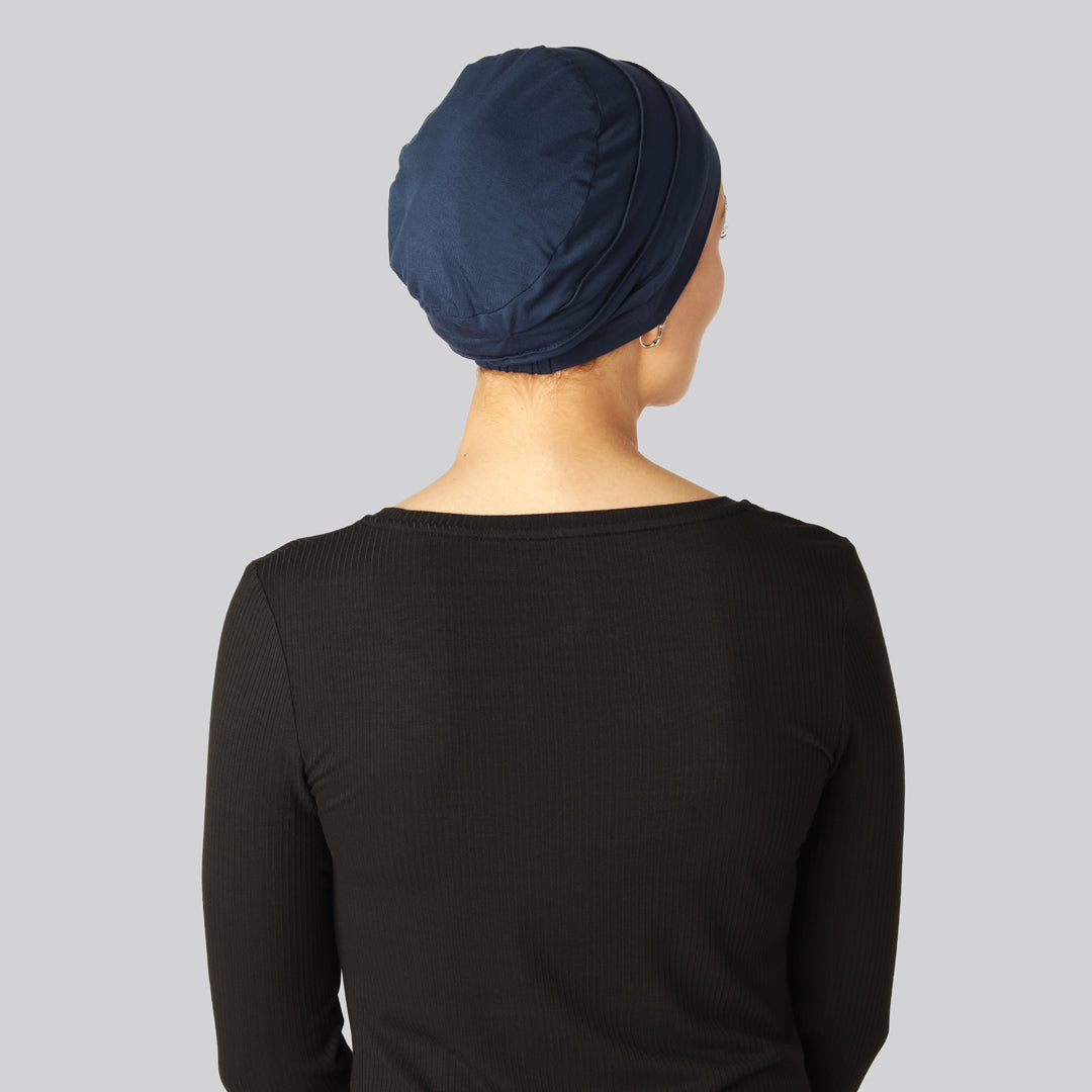 Bambus klassisk turban i navy til damer