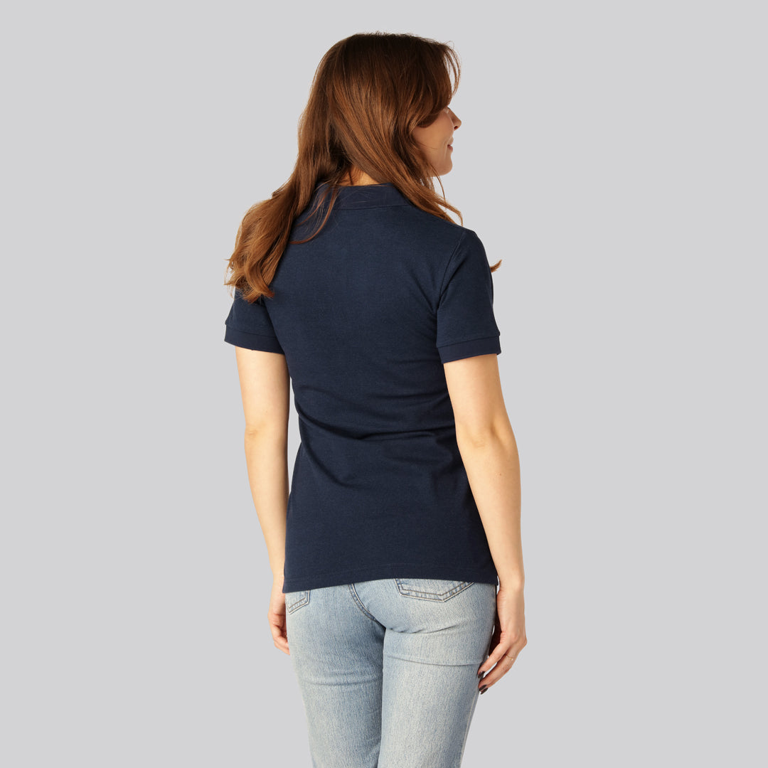 Bambus polo i navy til damer