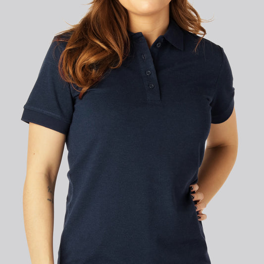 Bambus polo i navy til damer