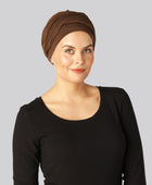 Bambus snoet turban i brun til damer