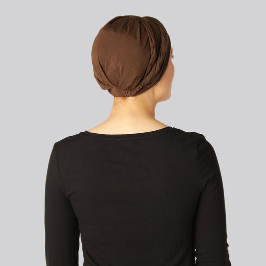 Bambus snoet turban i brun til damer