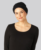 Bambus snoet turban i sort til damer