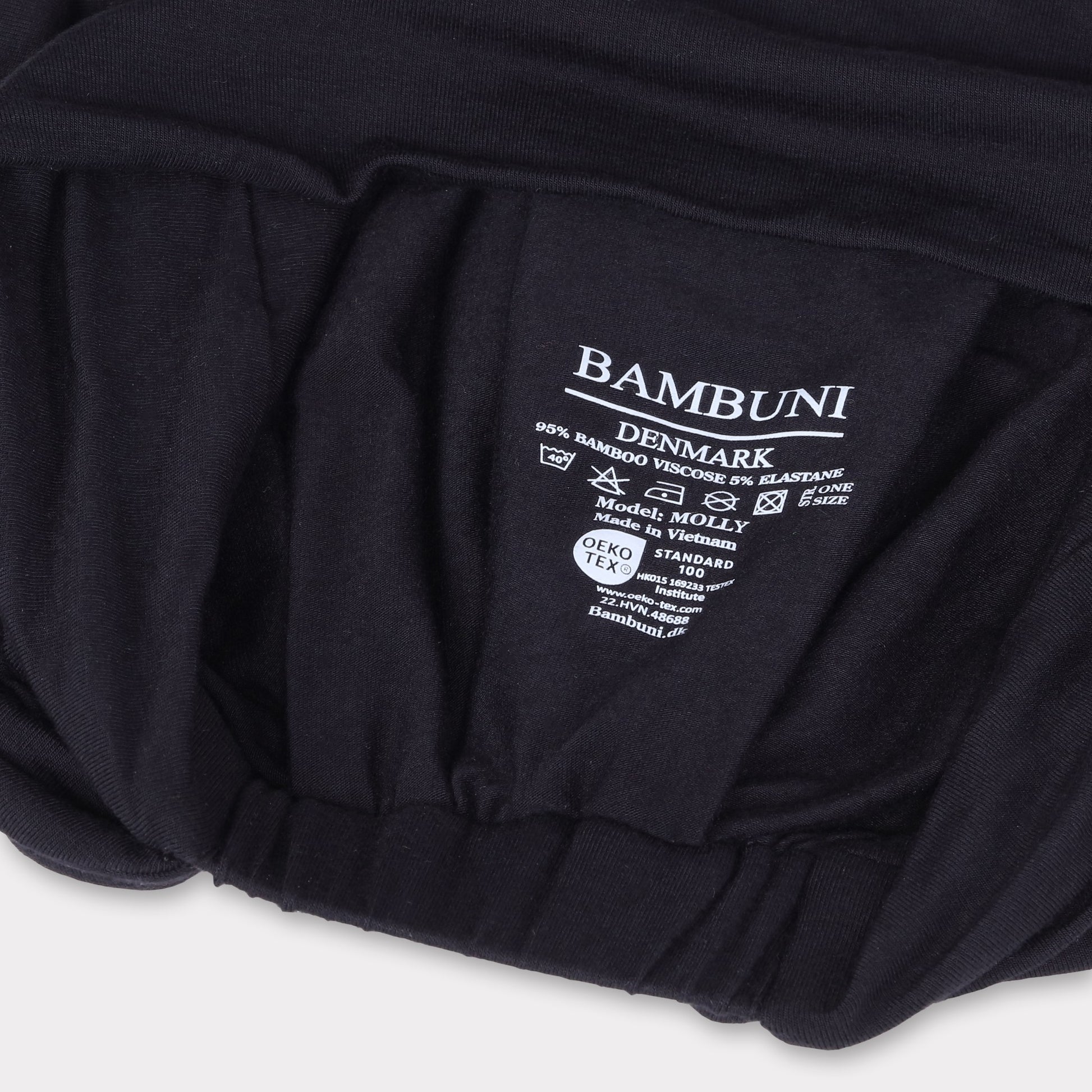 Bambus snoet turban i sort til damer
