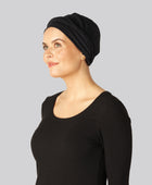 Bambus snoet turban i sort til damer