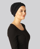 Bambus snoet turban i sort til damer
