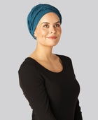Bambus snoet turban i blå til damer