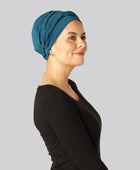 Bambus snoet turban i blå til damer