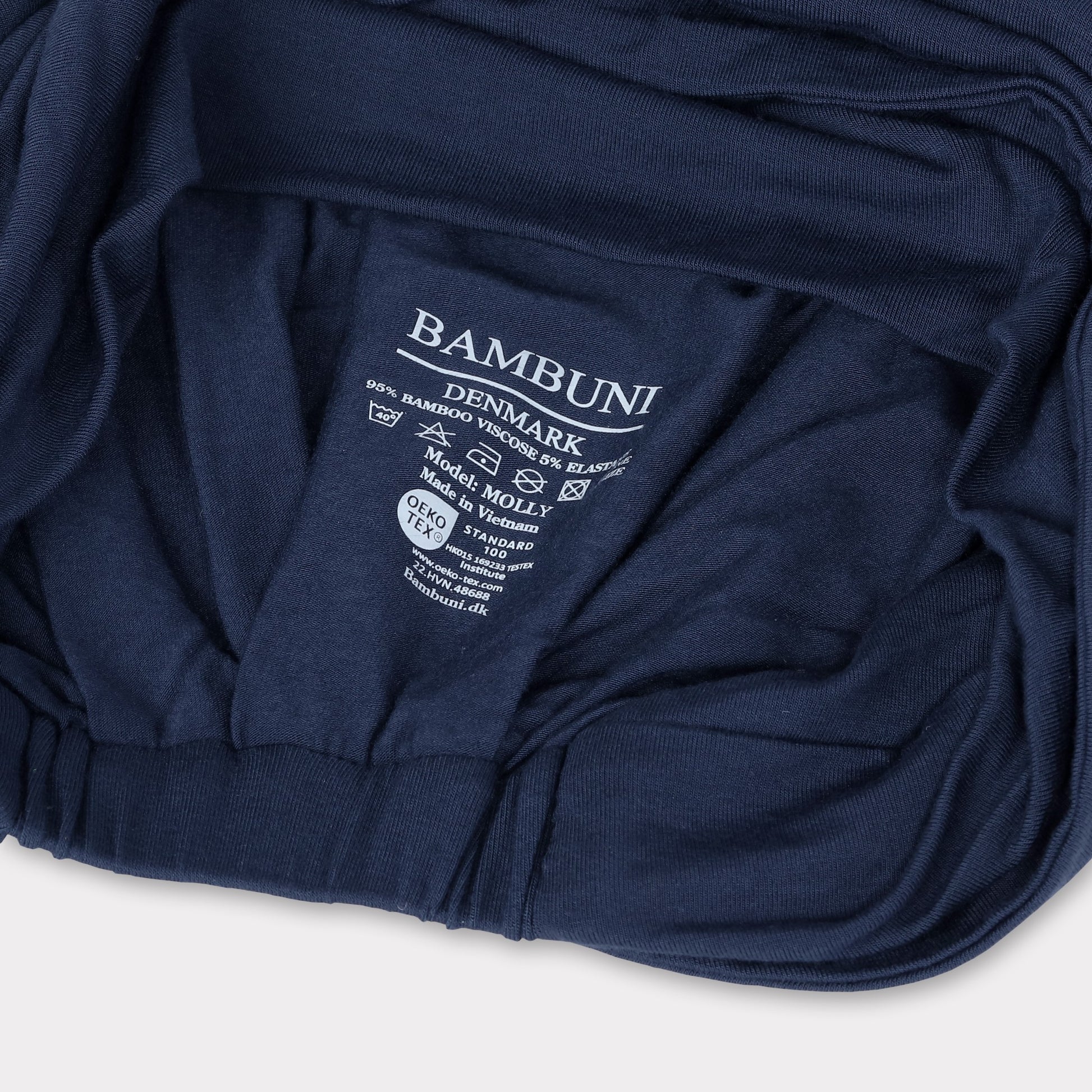 Bambus snoet turban i navy til damer