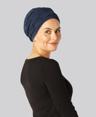Bambus snoet turban i navy til damer