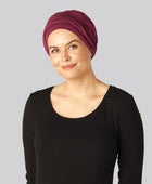 Bambus snoet turban i bordeaux til damer