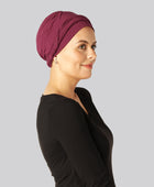 Bambus snoet turban i bordeaux til damer