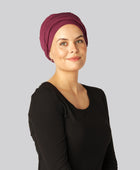 Bambus snoet turban i bordeaux til damer