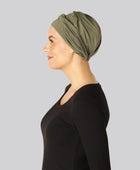 Bambus snoet turban i oliven til damer
