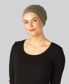 Bambus klassisk turban i oliven til damer