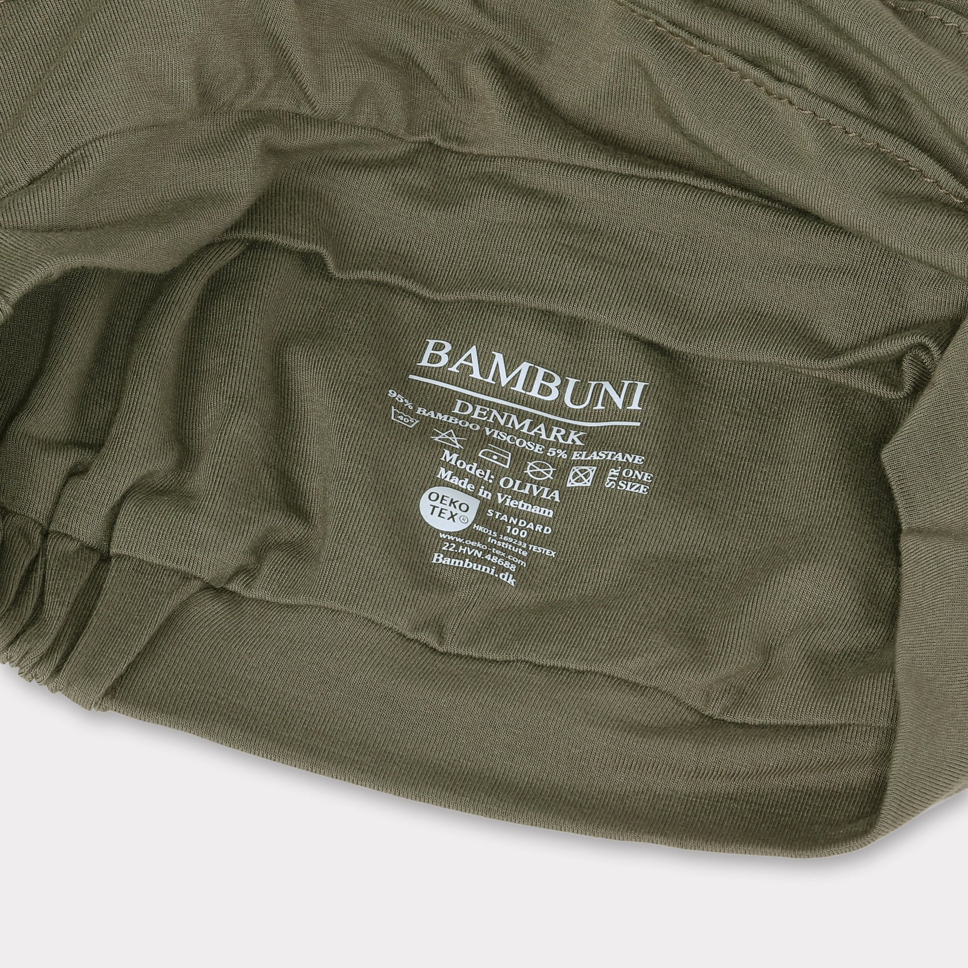 Bambus klassisk turban i oliven til damer