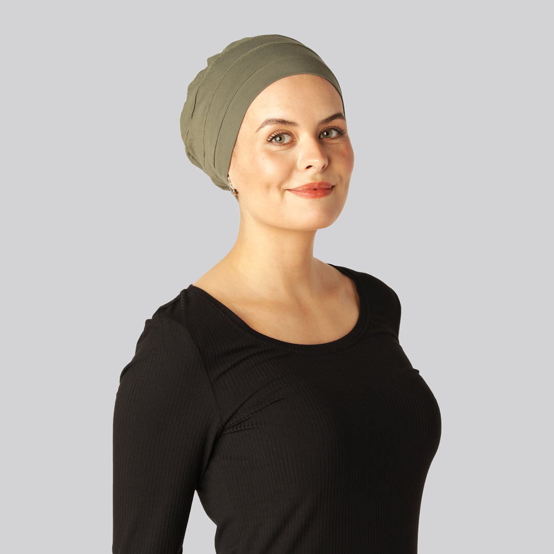 Bambus klassisk turban i oliven til damer