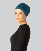 Bambus klassisk turban i blå til damer