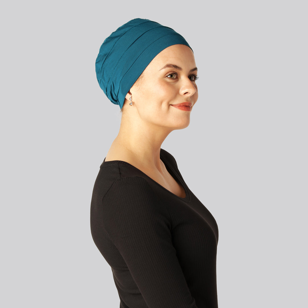 Bambus klassisk turban i blå til damer